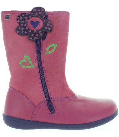 Pink girls boots with good arch and supportive heel