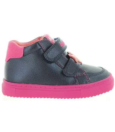 Designer ankle boots for girl in blue leather 