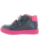 Designer ankle boots for girl in blue leather 