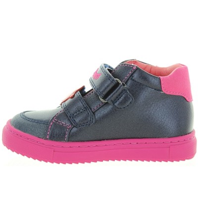 Ankle boots for girl in blue leather designer 