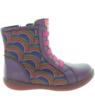 Designer purple leather boots for girls from Spain 