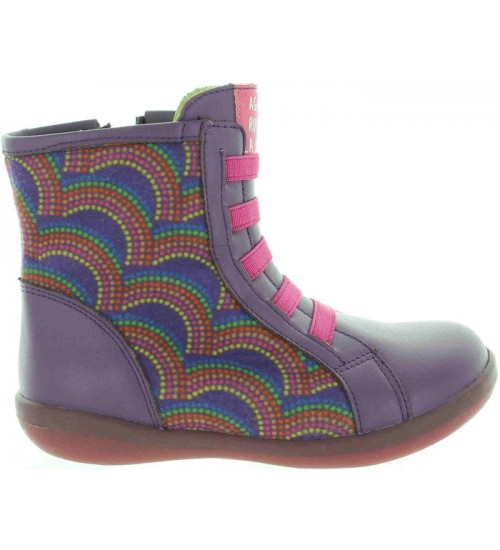 Purple leather boots for girls from Spain that are designer 
