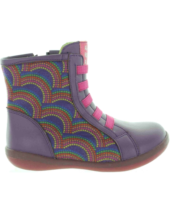 Designer purple leather boots for girls from Spain 