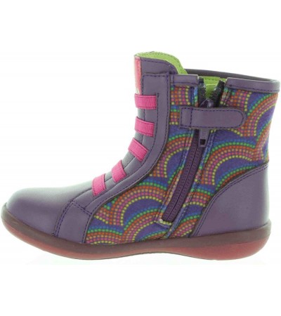 Purple leather boots for girls from Spain that are designer 