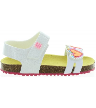 Sandals in white sparkly leather for girls 