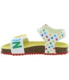White colorful leather sandals for girls from Spain