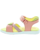 Open back girls sandals with arch in orange leather 