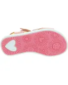 Open back girls sandals with arch in orange leather 