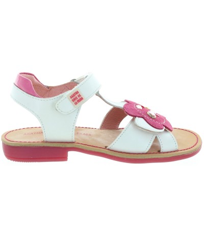 White leather girls designer sandals
