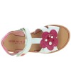 White leather girls designer sandals