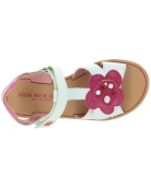 White leather girls designer sandals