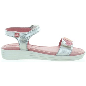 Sandals with arches for teen in silver leather 