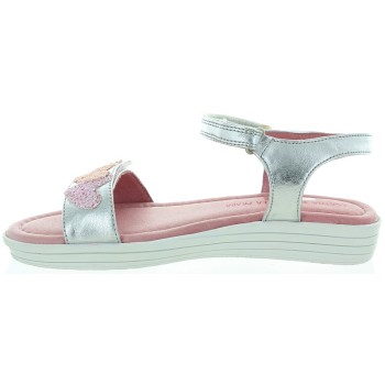 Sandals with arches for teen in silver leather 