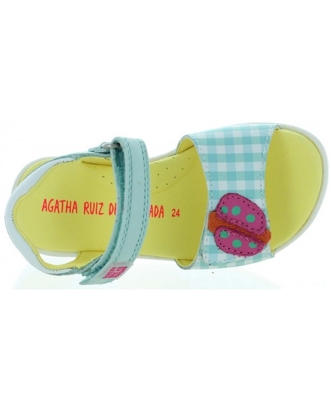 Blue leather sandals by Agatha Ruiz dela Prada