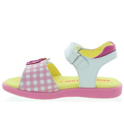 Pink leather high arch sandals for kids 