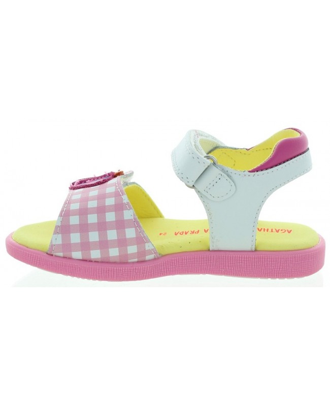 Pink leather high arch sandals for kids 