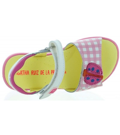 Pink leather high arch sandals for kids 