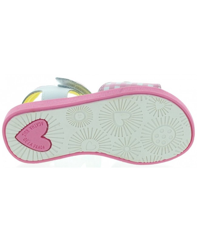 Pink leather high arch sandals for kids 