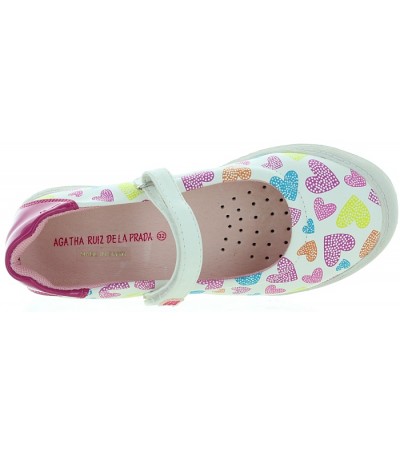 Shoes for girls in white leather for summer