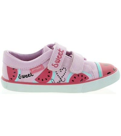 Pink European canvas shoes for girls