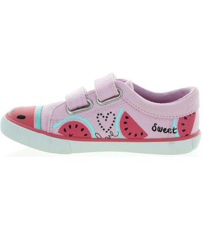 Pink European canvas shoes for girls