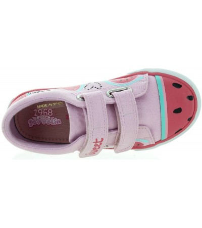 Pink European canvas shoes for girls