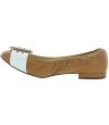 Comfort flats in beige leather from Europe