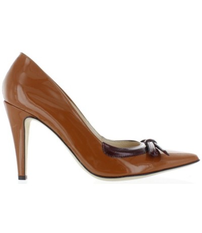 Brown patent leather comfort pumps for ladies on sale