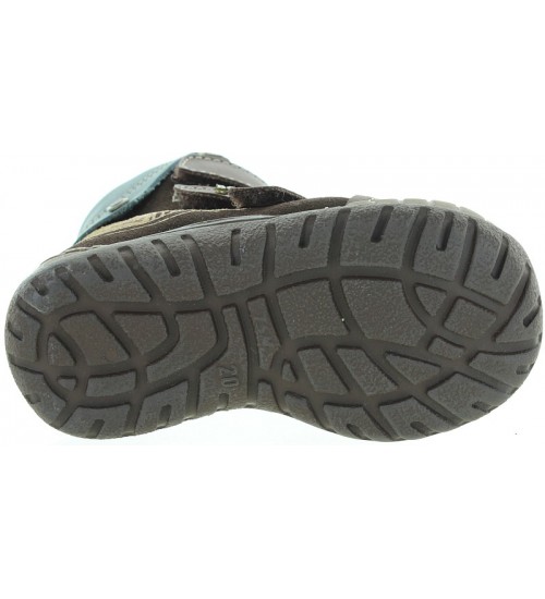 Winter boots for boys in brown leather 