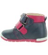 Navy leather high arch support girls shoes
