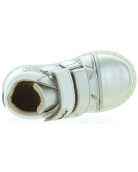 Silver sneakers for kids that are ankle high 
