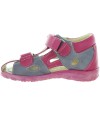 Sandals for girls with flat feet in pink leather with ankle support 