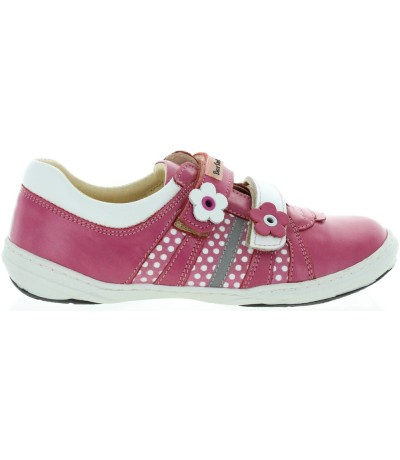 Restorative sneakers for child in fuschia leather 