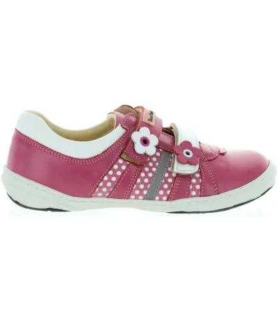 Restorative sneakers for child in fuschia leather 