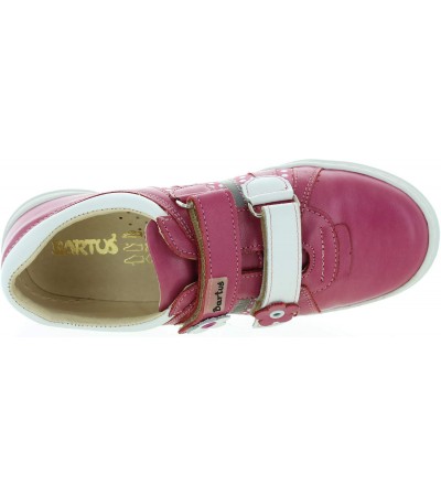 Sneakers for child leather in fuchsia