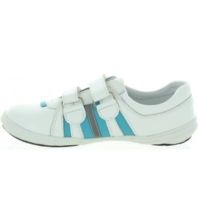 White leather ankle support athletic shoes for child