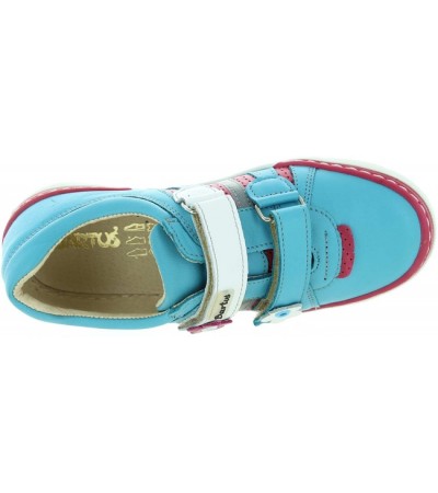 European orthopedic girls sneakers in blue leather