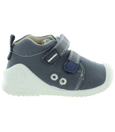 Quality blue canvas boys sneakers for flat feet