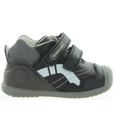High top sneakers for boys in black leather 