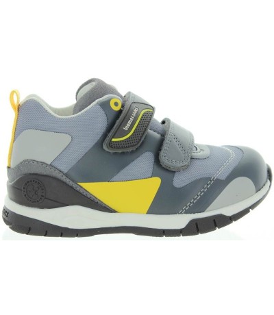 Gray leather boys pronation high tops