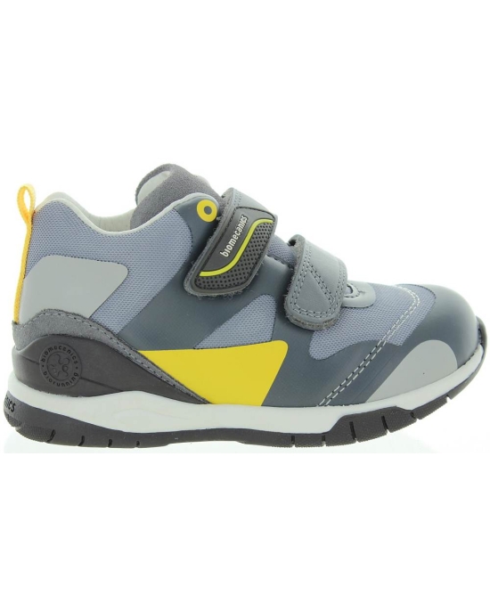 Gray leather boys pronation high tops