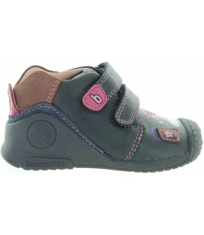 Navy leather toddler sneakers for flat feet 