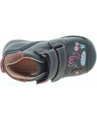 Navy leather toddler sneakers for flat feet 