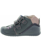 Navy leather soft small baby shoes