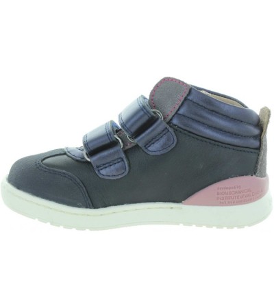 Navy leather ankle support high tops