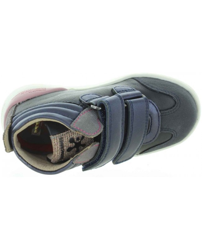 Navy leather ankle support high tops
