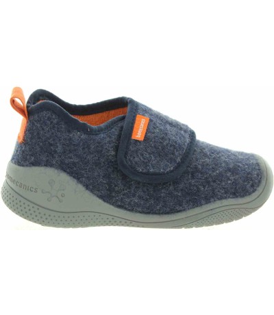 Boys blue boiled wool navy bedroom slippers