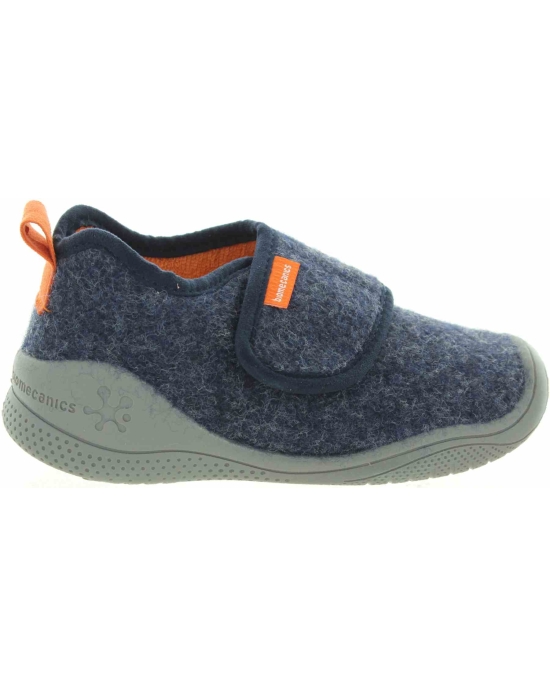 Boys blue boiled wool navy bedroom slippers