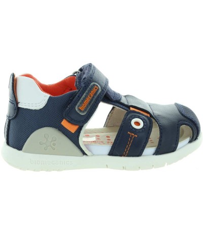 Navy closed toe boys sandals from Spain