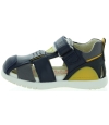 Navy leather closed toe boys arched sandals